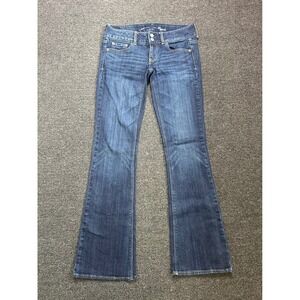 American Eagle Artist Flare Low Rise Blue Jeans Womens 2 Regular Stretch Denim